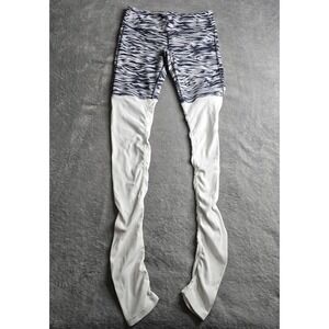 Alo Yoga Goddess Leggings Womens M/L Navy Wave Color Block Ribbed Ruched READ